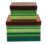 Gift Boxes Christmas Holiday Party 2 Green Red Stripes
