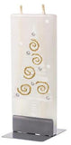 Flatyz - Twin Wick Flat Candle - White Christmas Tree w/ Gold Swirls