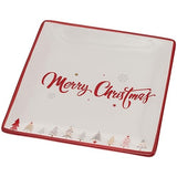 Boston International - 6.25" Square Tapas Plate - Festive Trees