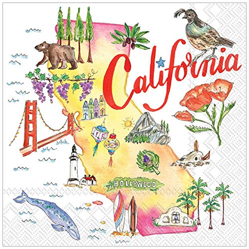 Boston International - 3-Ply 5" Cocktail Napkins - California