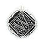 Wax Insignia - Seal Charm - Silver Plated - "W"