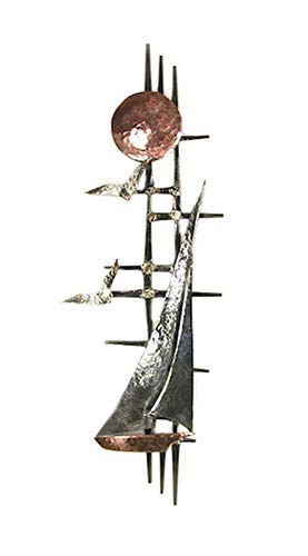 Bovano - Wall Sculpture - Sailboat w/ Sun & Two Gulls