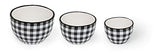 Boston International - Nesting Prep Bowls 3 Sizes - Black & White Check
