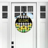 Studio M - Door Décor - Checks & Yellow Daisy