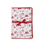 Two's Company - Placemat Set of 4 - Winter Toile w/ Pom Pom Trim