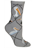 Wheel House Designs Socks - Pelican On Grey - 9-11