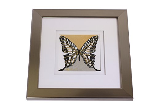 Eydelia - Glass Bead Mosaic Wall Art - Butterfly - Black