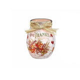 Stony Creek - 4" Frosted Glass Lighted Jar w/Garland - Give Thanks