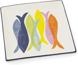 Boston International - Ceramic Platter - Hand Stamp Fish