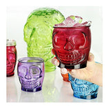 Couronne - Sugar Skull Glass Tumbler w/ Straw - Orange
