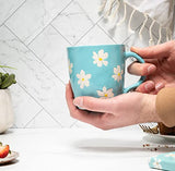 Eccolo - 16 oz. Ceramic Coffee Mug - Daisies