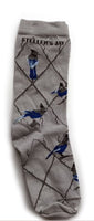 Wheel House Designs Socks - Steller's Jay On Gray - 9-11