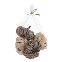 Boston International - Mini Braided Fabric Pumpkins in a Bag - Set of 4