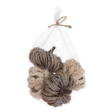 Boston International - Mini Braided Fabric Pumpkins in a Bag - Set of 4