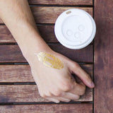 Tattly Temporary Tattoos - Quail Feather Metallic Gold - Set of 2
