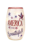 Stony Creek - 5.25" Frosted Glass USB Lighted Vase - Independence Day