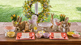 Boston International - 7" Ceramic Pedestal Plate - Floral Bunny