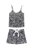 Pretty You London - Bamboo Cami Shorts PJ Set - Luxe Leopard - Size 12