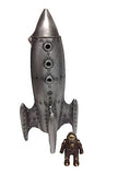 Nelles Studios - Bronze Money Bank - Moon Rocket w/Spaceman