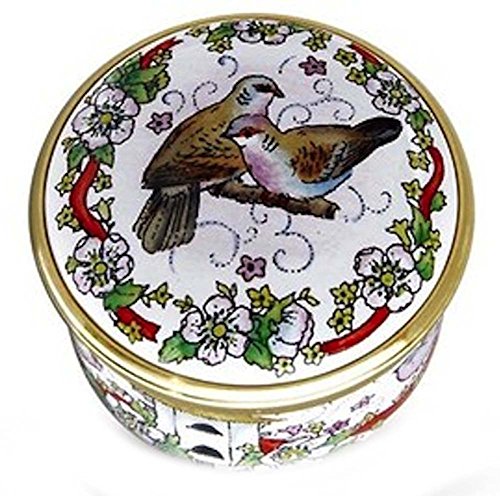 Halcyon Days - Enamel Trinket Box - 12 Days Of Christmas - 2 Turtle Doves