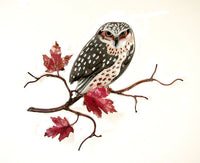 Bovano - Wall Sculpture - Owl on Maple Leaf Branch