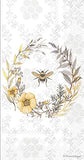 Boston International - Paper Guest Towel 16 Count - Bee Wildflower Wreath