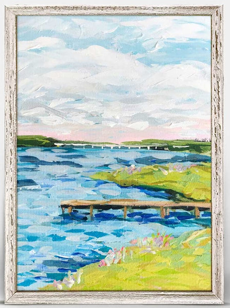 GreenBox - Framed Canvas 7" x 5" - Distant Bridge