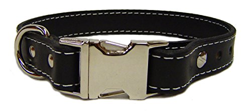Auburn Leather - Seneca Adjustable Dog Collar - 18"-20" - Black