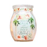 Stony Creek - Frosted Glass - 3" Lighted Vase - At The Beach - Keep Calm