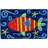 Jellybean - 30x20 Indoor/Outdoor Accent Rug - Striped Orange Fish