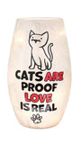 Stony Creek - 7" Frosted Glass Lighted Vase - Cats
