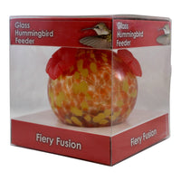 GC Gift Essentials - 8 Oz. Glass Hummingbird Feeder - Fiery Fusion