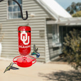 Hummer's Galore - 32 oz. Glass Hummingbird Feeder w/ UV Resistant Plastic Wrap - Oklahoma Sooners