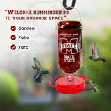Hummer's Galore - 32 oz. Glass Hummingbird Feeder w/ UV Resistant Plastic Wrap - Mississippi State