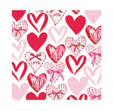 Boston International - 3-Ply 5" Cocktail Napkins 20 Count - Valentine Hearts