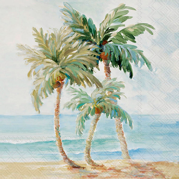 Boston International - 3-Ply 6.5" Lunch Napkins 20 Count - Palms In Paradise