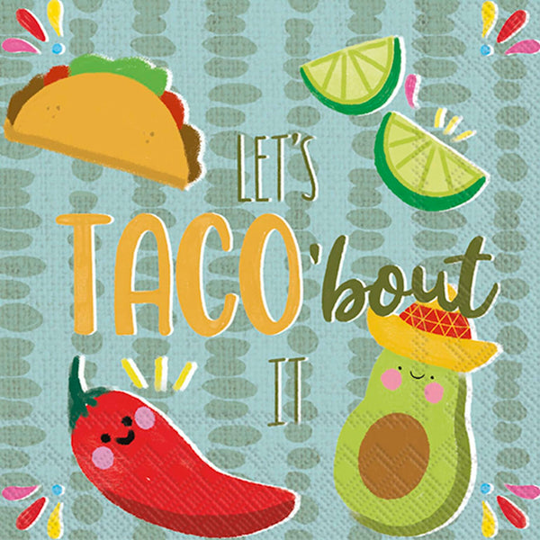 Boston International - 3-Ply 5" Cocktail Napkins 20 Count - Taco Bout It
