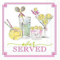 Boston International - 3-Ply 5" Cocktail Napkins 20 Count - Tennis Drinks
