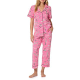 BedHead - S/S Sleeve Crop Jersey PJ Set - Putting Pink - Medium