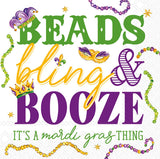 Boston International - 3-Ply 5" Cocktail Napkins 20 Count - Mardi Gras Bling