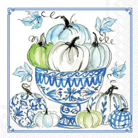 Boston International - 3-Ply 5" Cocktail Napkins 20 Count - Chinoiserie Pumpkin