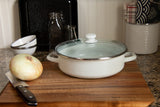 Golden Rabbit Enamelware - 3qt Saute Pan- White