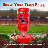 Hummer's Galore - 32 oz. Glass Hummingbird Feeder w/ UV Resistant Plastic Wrap - Ole Miss