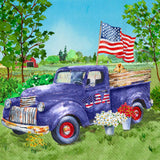 Boston International - 3-Ply 5" Cocktail Napkins 20 Count - Patriotic Truck