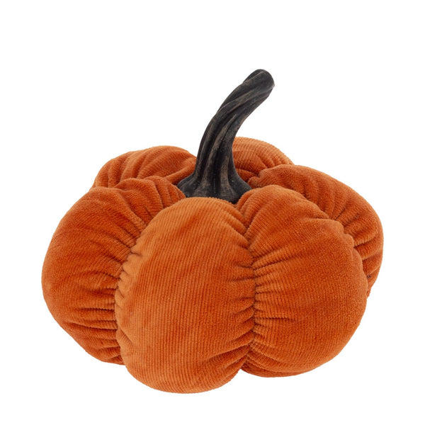 Boston International - Small Corduroy Plush Pumpkin - Orange