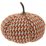 Boston International - 10" x 8.5" Fabric Pumpkin - Eerie Orange Plaid