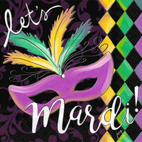 Boston International - 3-Ply 5" Beverage Napkins - Let's Mardi