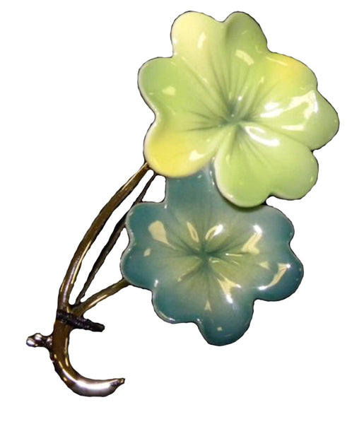 Franz Porcelain - Rhodium Pin - Shamrock