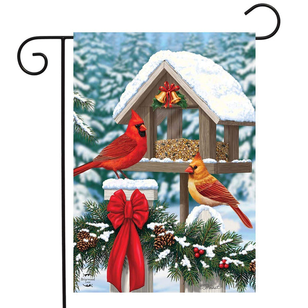 Briarwood Lane - 12.5" x 18" Garden Flag - Cardinals Christmas Feast