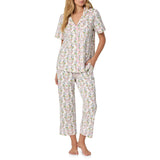 BedHead - S/S Stretch Jersey Cropped PJ Set - Bunny Blooms - Medium